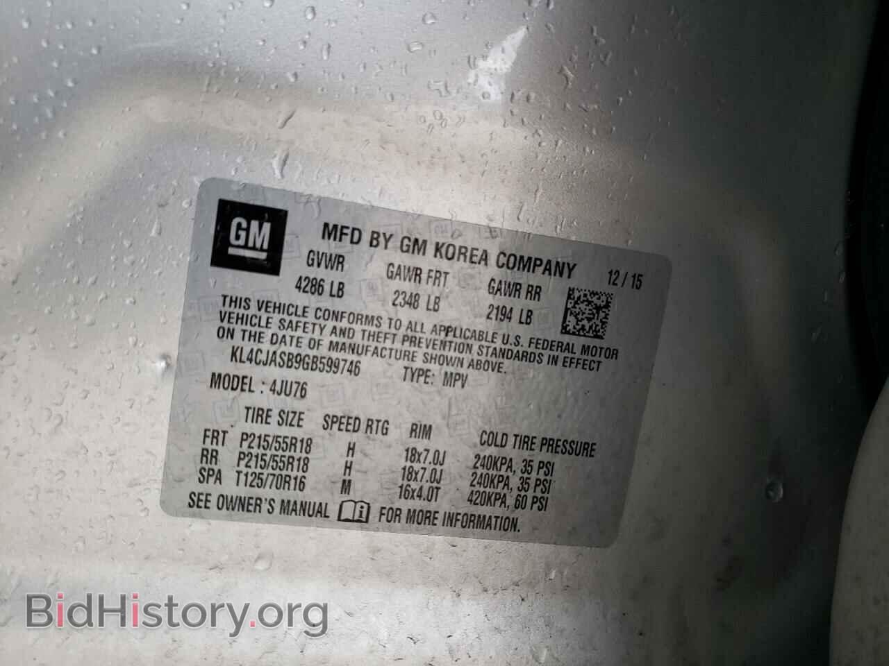 2016 BUICK ENCORE - VIN: KL4CJASB9GB599746 - Photo 10