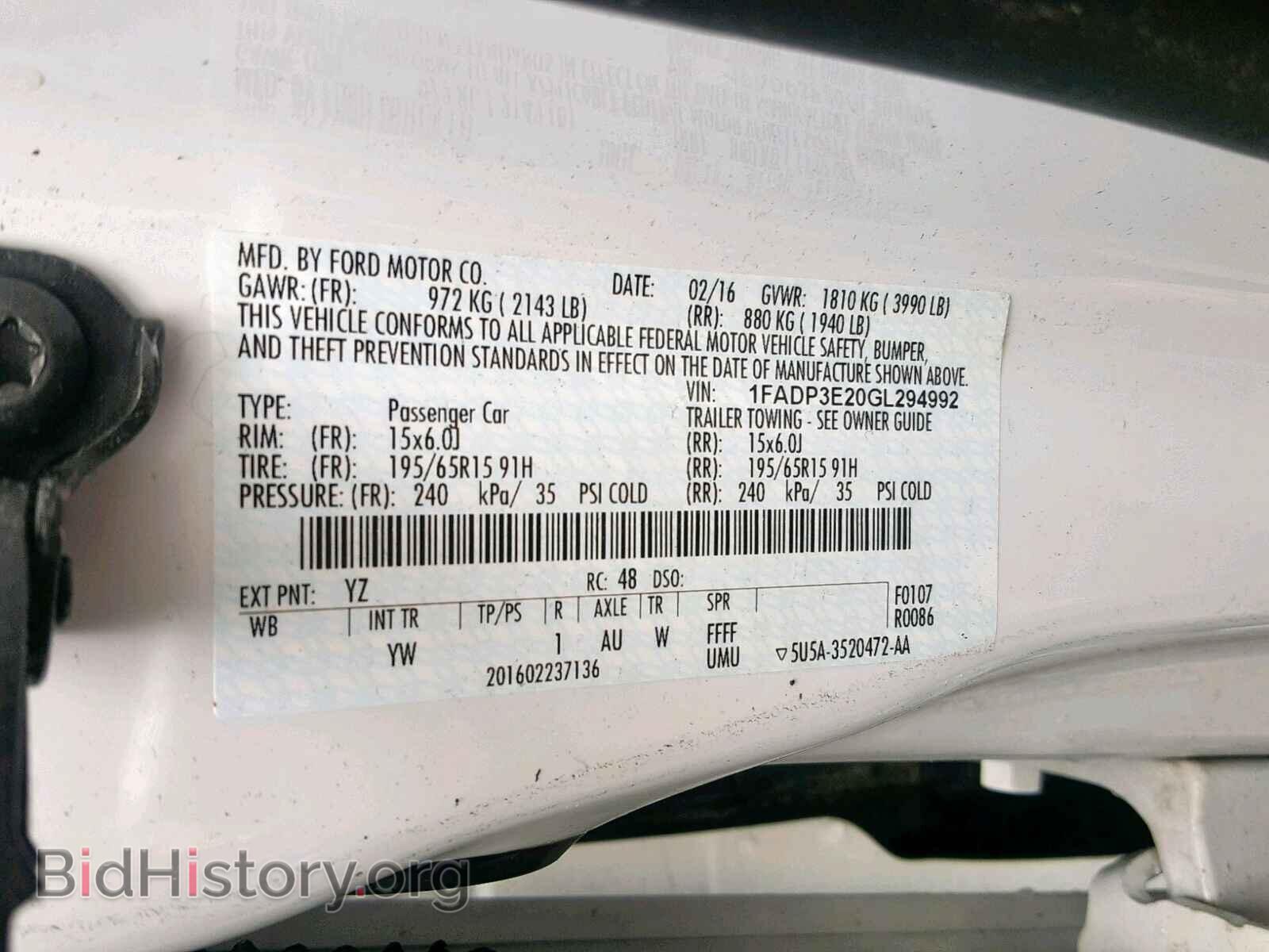 2016 FORD FOCUS - VIN: 1FADP3E20GL294992 - Photo 10