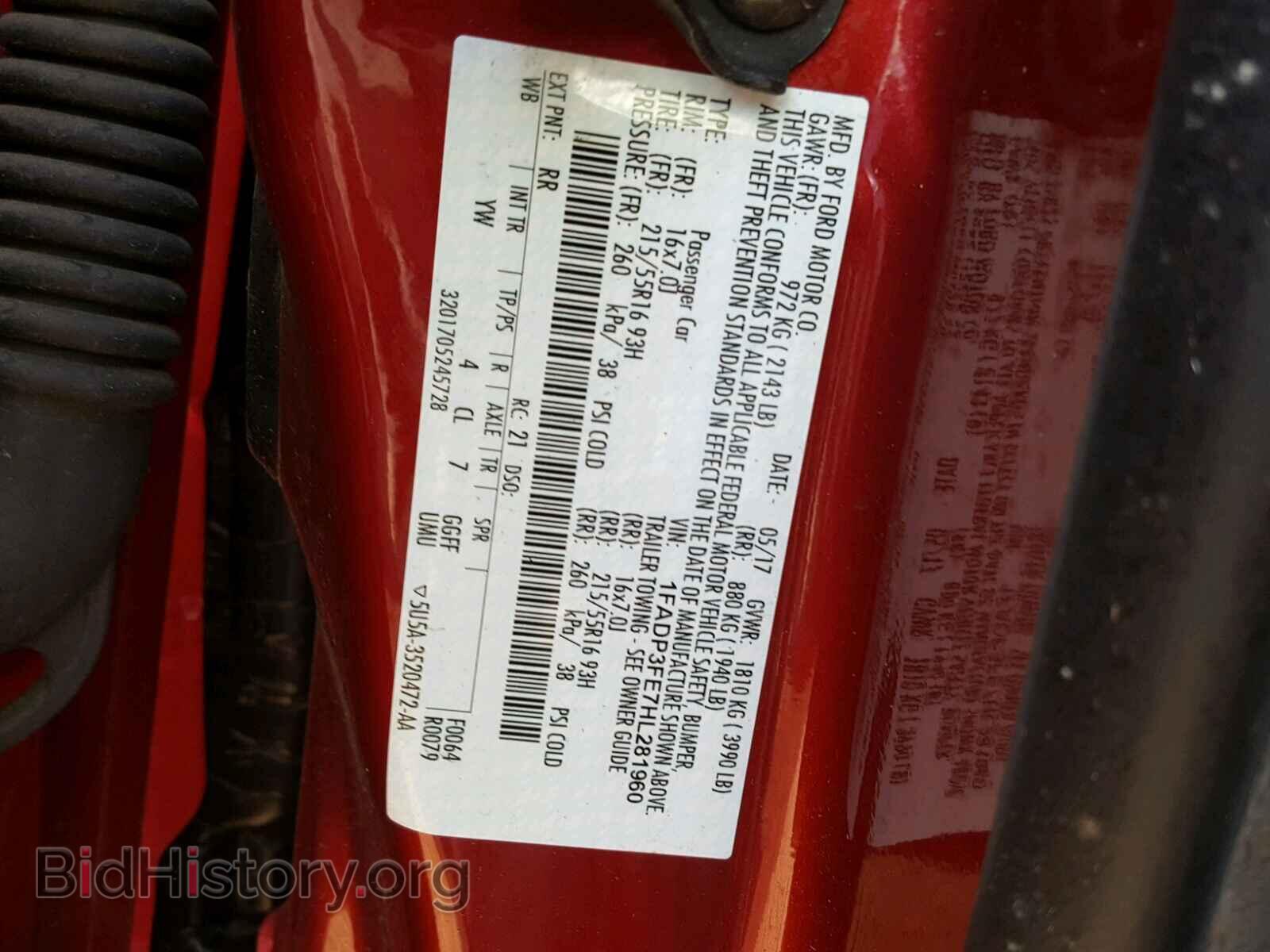 2017 FORD FOCUS - VIN: 1FADP3FE7HL281960 - Фото 10