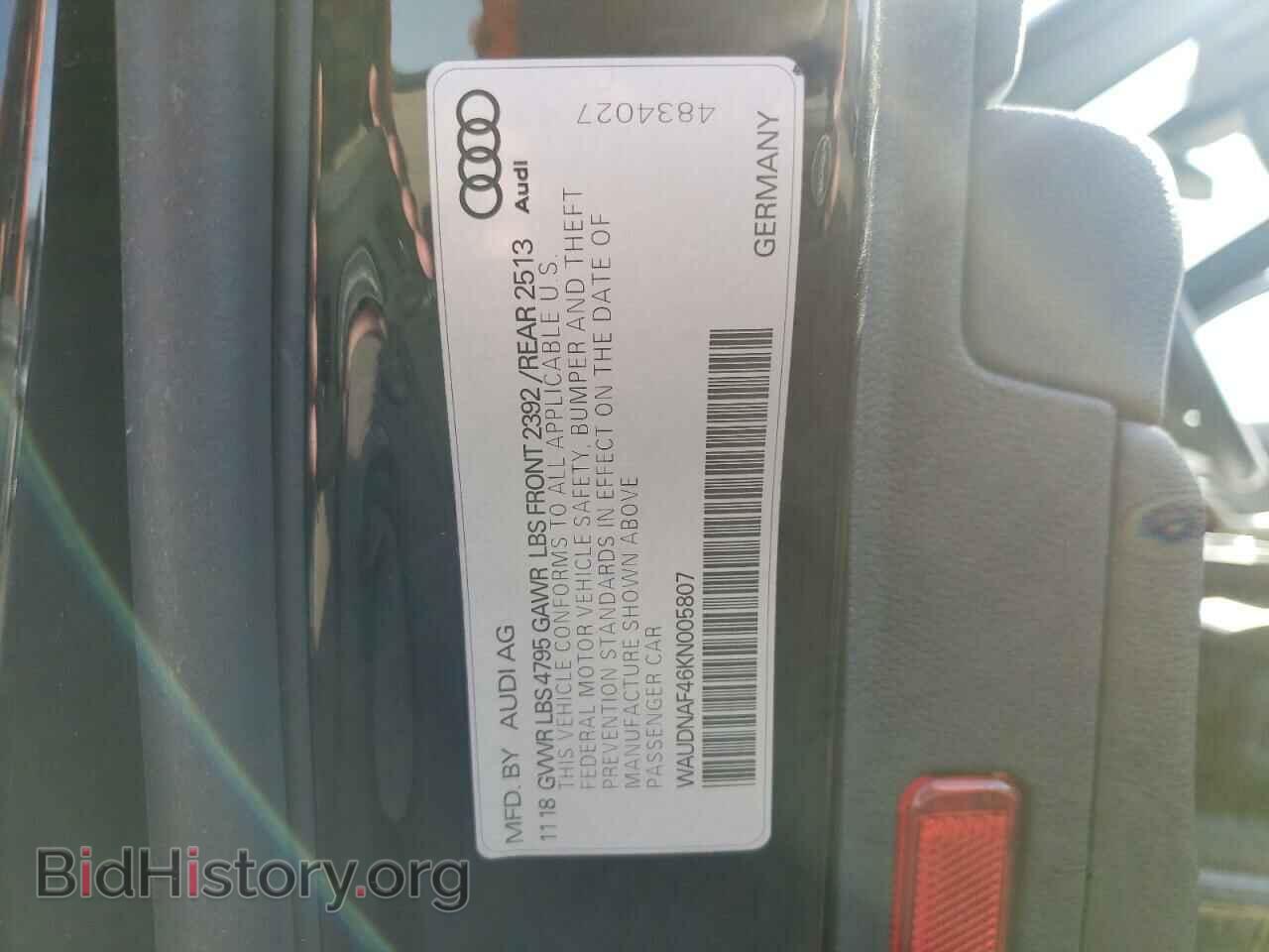 2019 AUDI A4 - VIN: WAUDNAF46KN005807 - Фото 10
