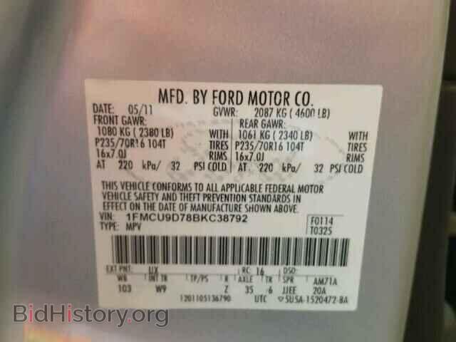 2011 FORD ESCAPE - VIN: 1FMCU9D78BKC38792 - Photo 10