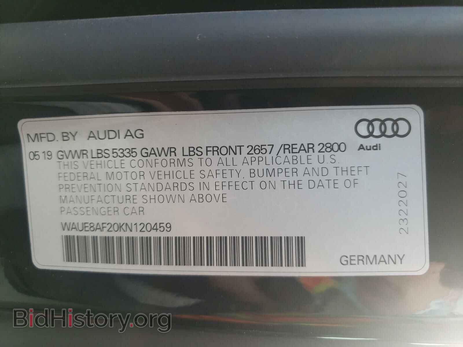2019 AUDI A6 - VIN: WAUE8AF20KN120459 - Фото 10