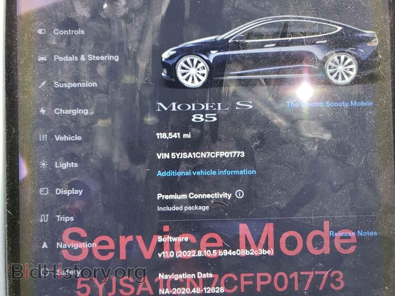 2012 TESLA MODEL S - VIN: 5YJSA1CN7CFP01773 - Photo 9