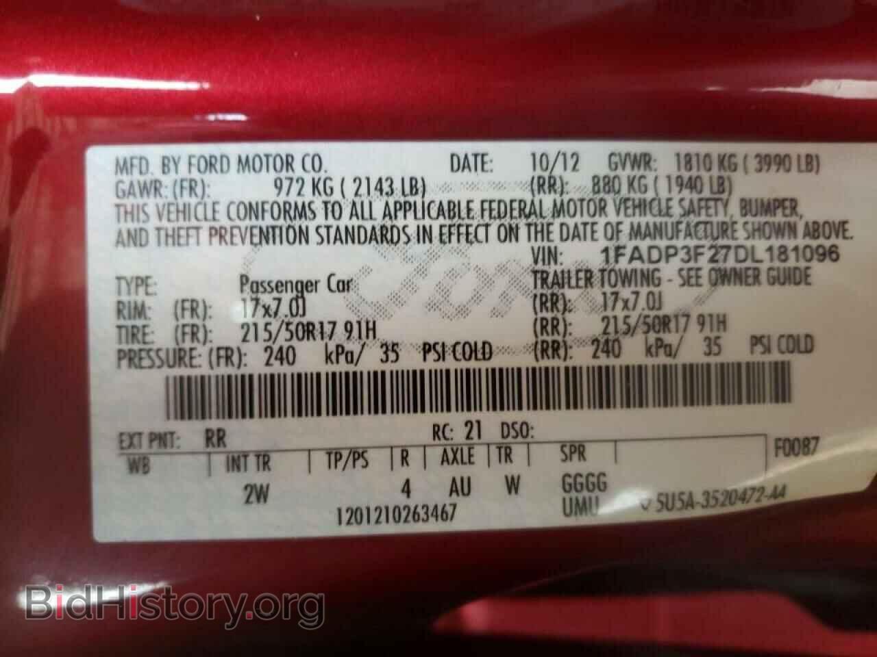 2013 FORD FOCUS - VIN: 1FADP3F27DL181096 - Фото 10