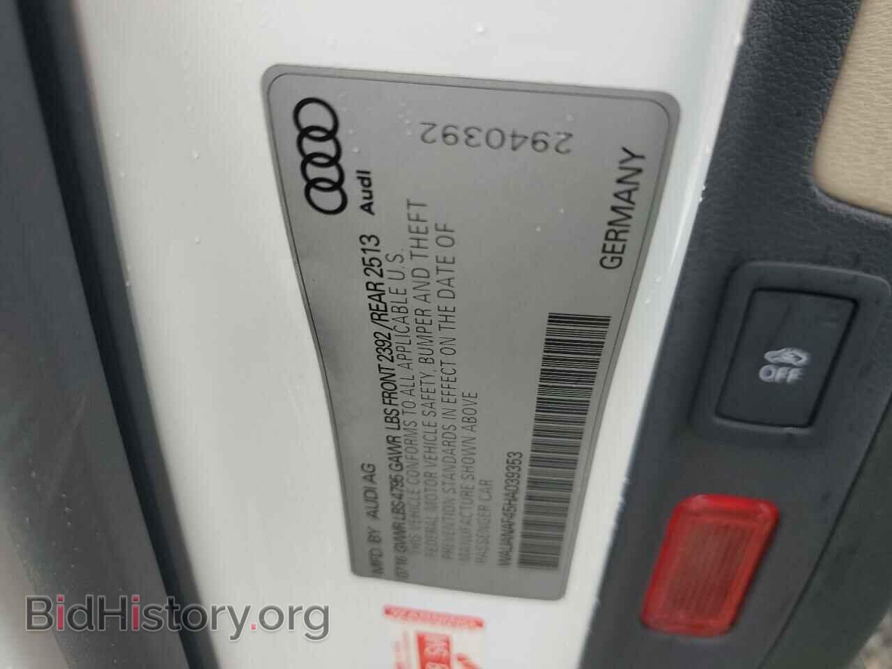 2017 AUDI A4 - VIN: WAUANAF45HA039353 - Фото 13