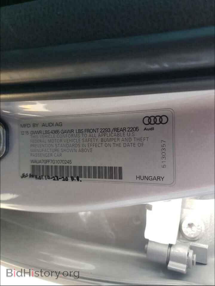 2016 AUDI A3 - VIN: WAUA7GFF7G1070245 - Фото 10