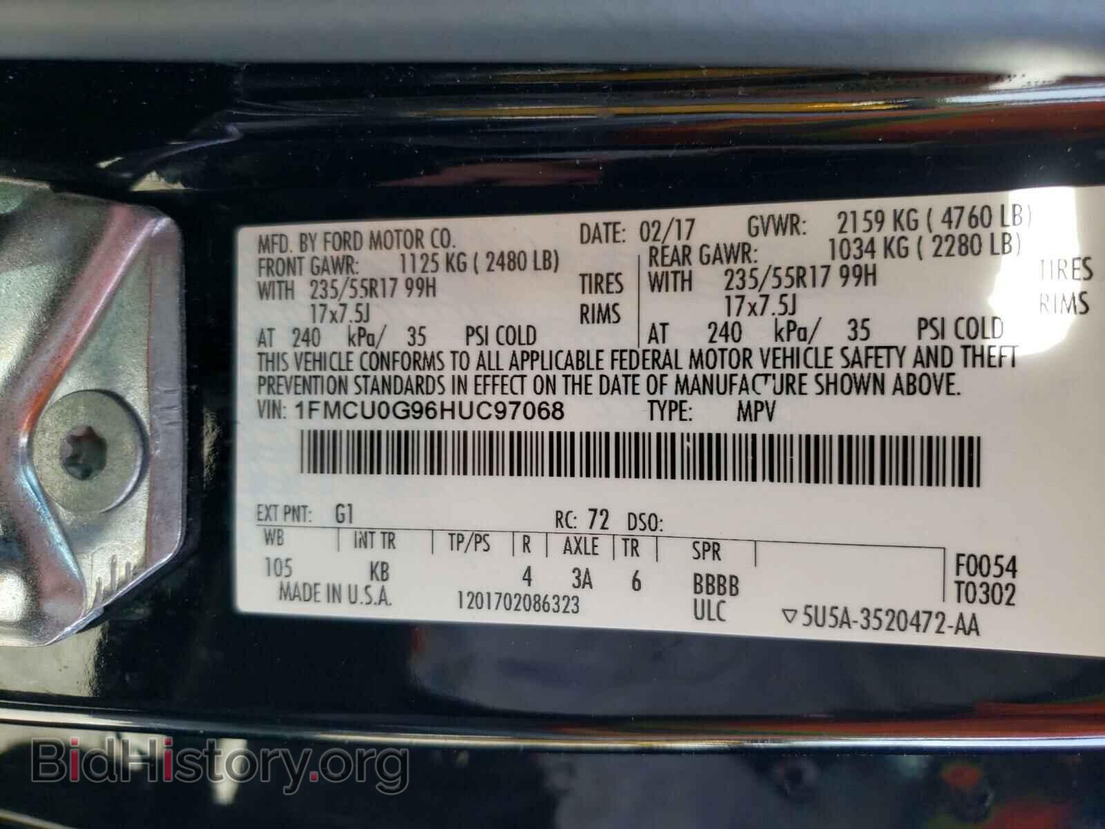 2017 FORD ESCAPE - VIN: 1FMCU0G96HUC97068 - Photo 10
