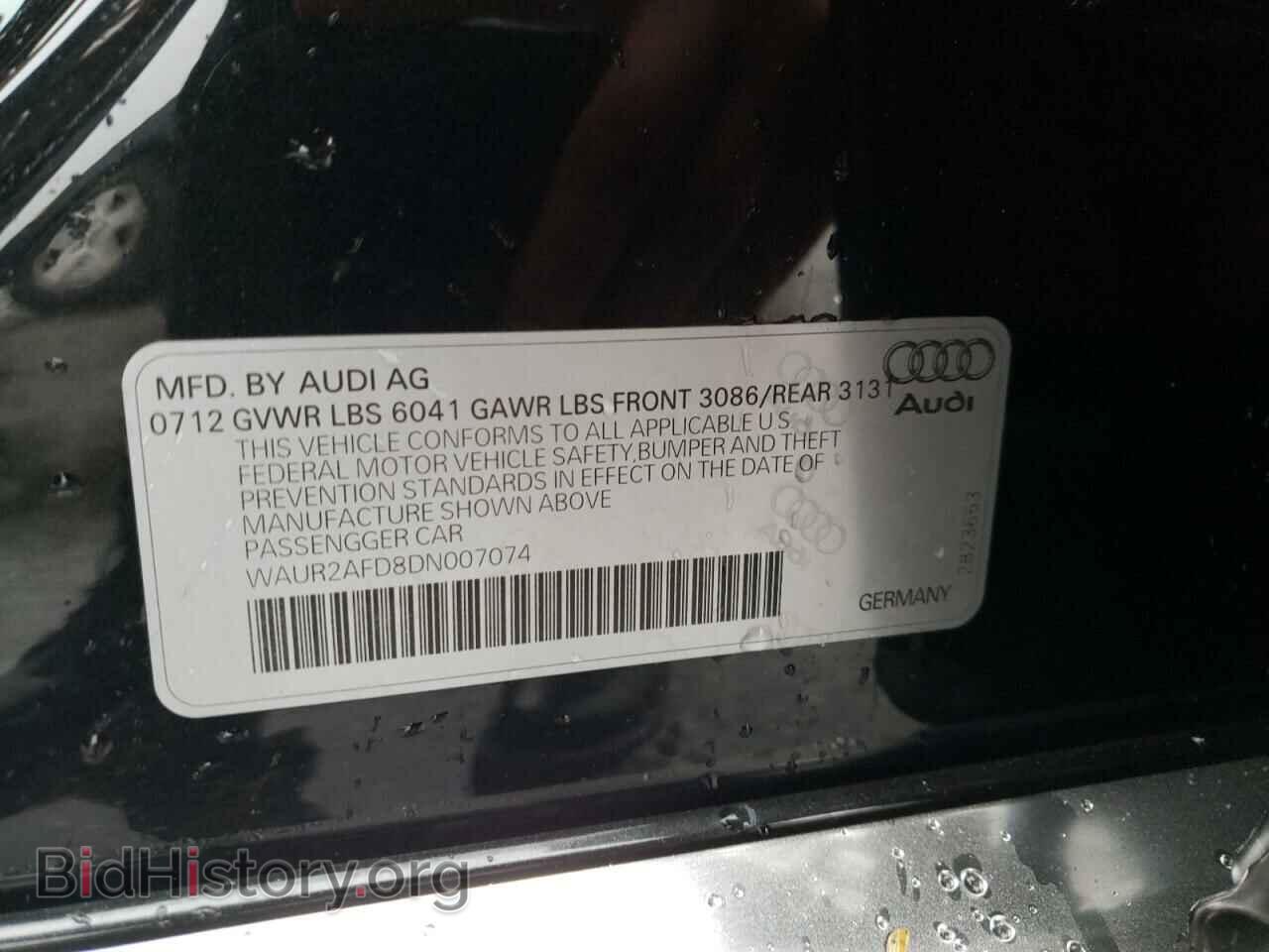 2013 AUDI A8 - VIN: WAUR2AFD8DN007074 - Фото 10