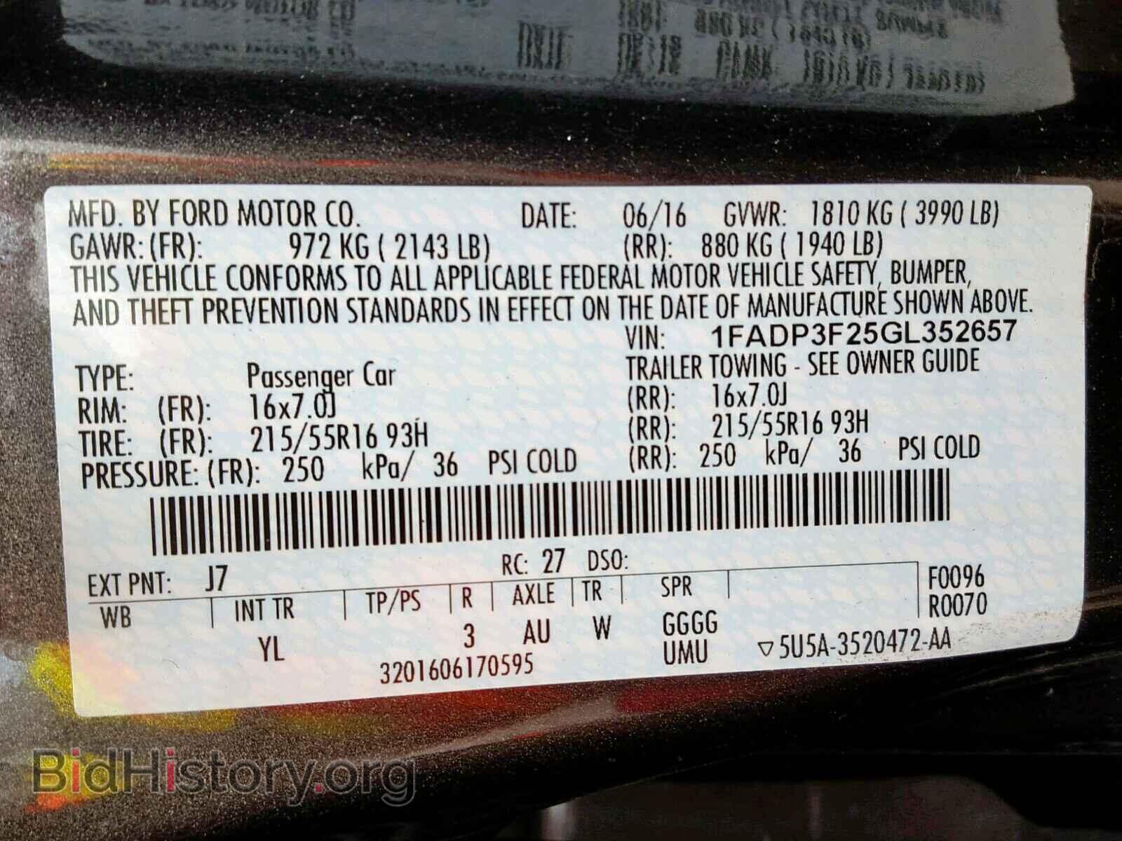 2016 FORD FOCUS SE - VIN: 1FADP3F25GL352657 - Фото 10