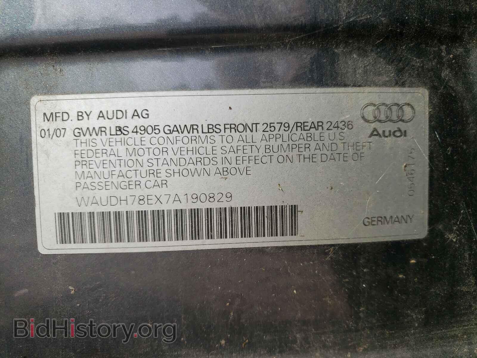 2007 AUDI A4 - VIN: WAUDH78EX7A190829 - Photo 10