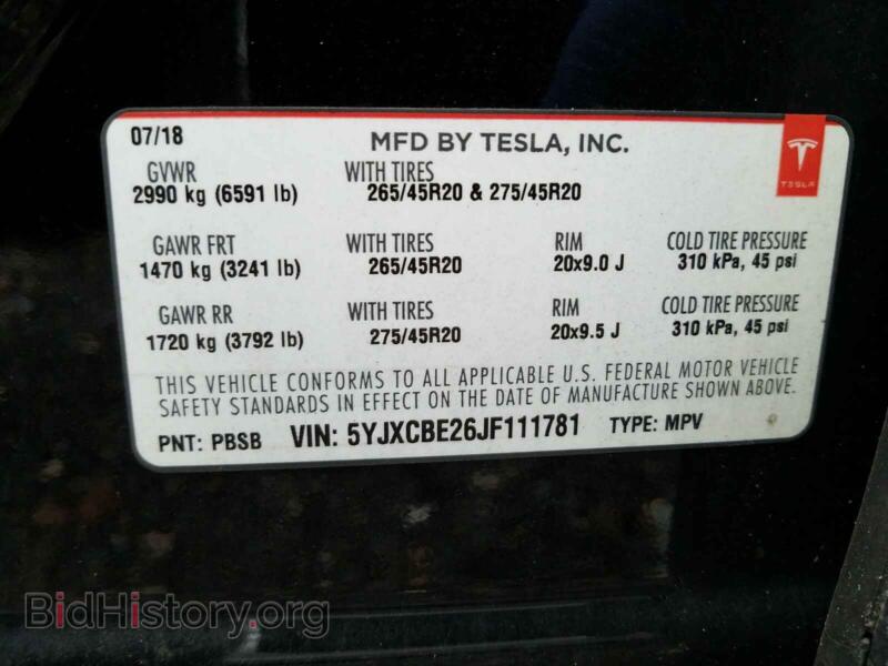 2018 Tesla MODEL X (VIN 5YJXCBE26JF111781) — фото 10 из 10