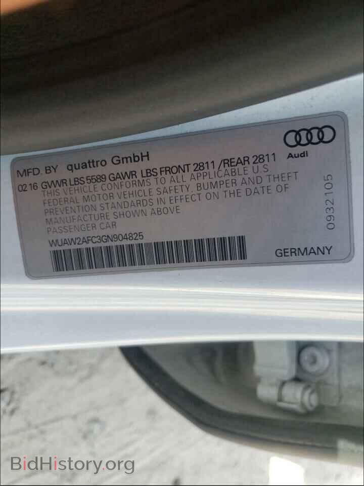 2016 AUDI S7/RS7 - VIN: WUAW2AFC3GN904825 - Фото 10