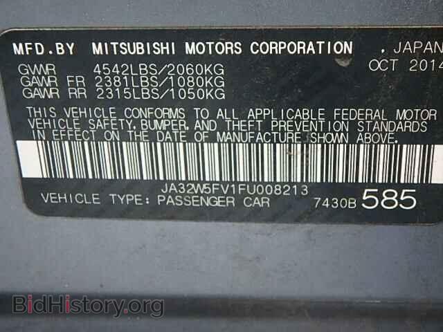 2015 MITSUBISHI EVO - VIN: JA32W5FV1FU008213 - Фото 10