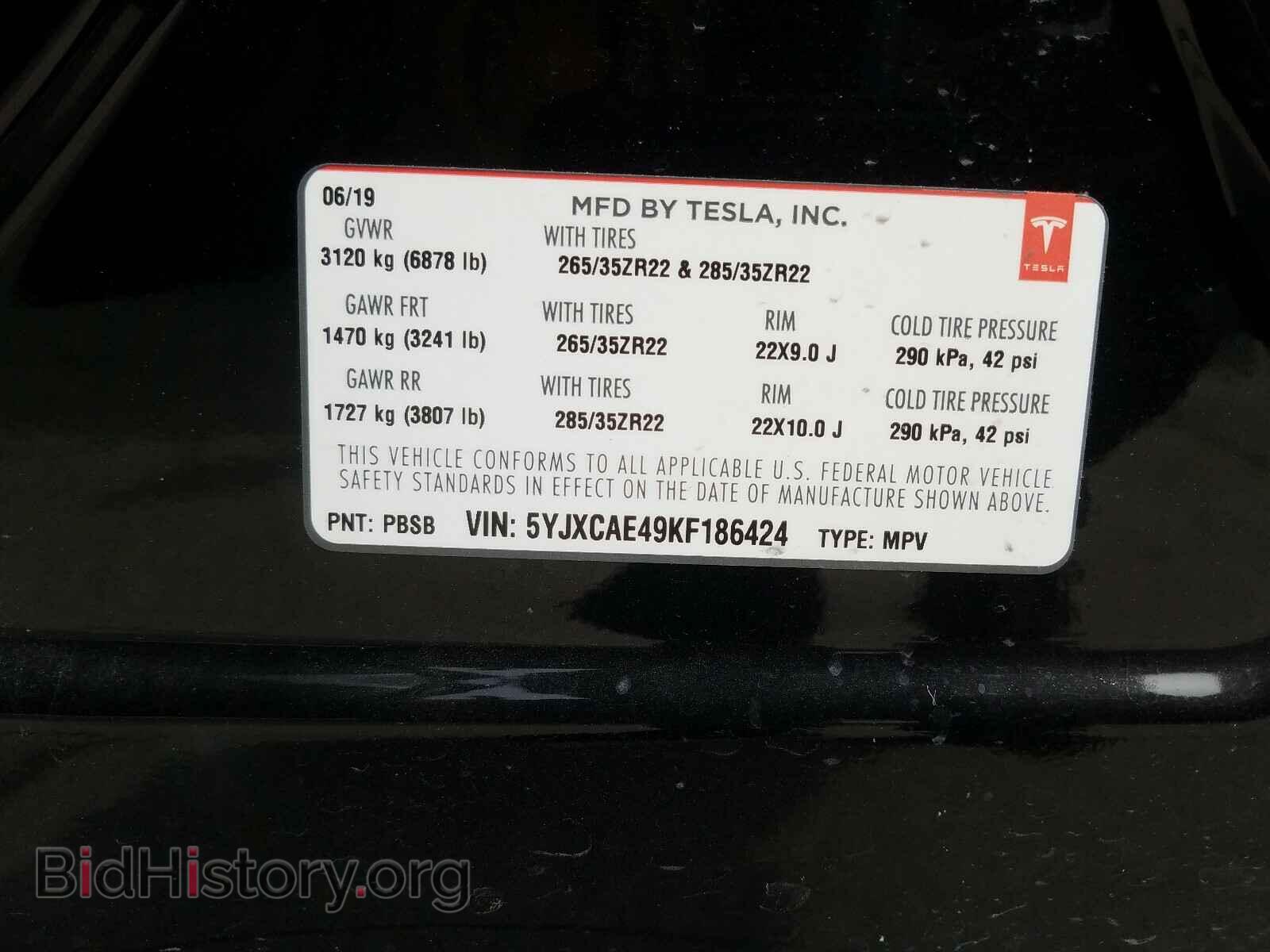 2019 TESLA MODEL X - VIN: 5YJXCAE49KF186424 - Photo 10