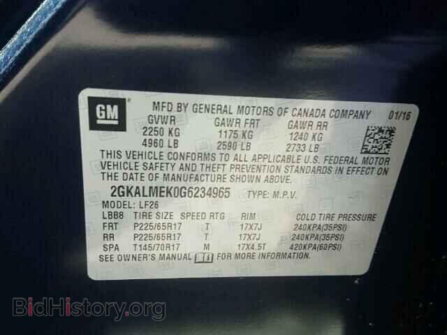 2016 GMC TERRAIN - VIN: 2GKALMEK0G6234965 - Фото 10