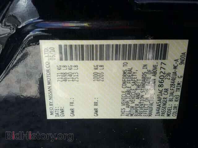 2010 NISSAN MAXIMA - VIN: 1N4AA5AP1AC860277 - Фото 10