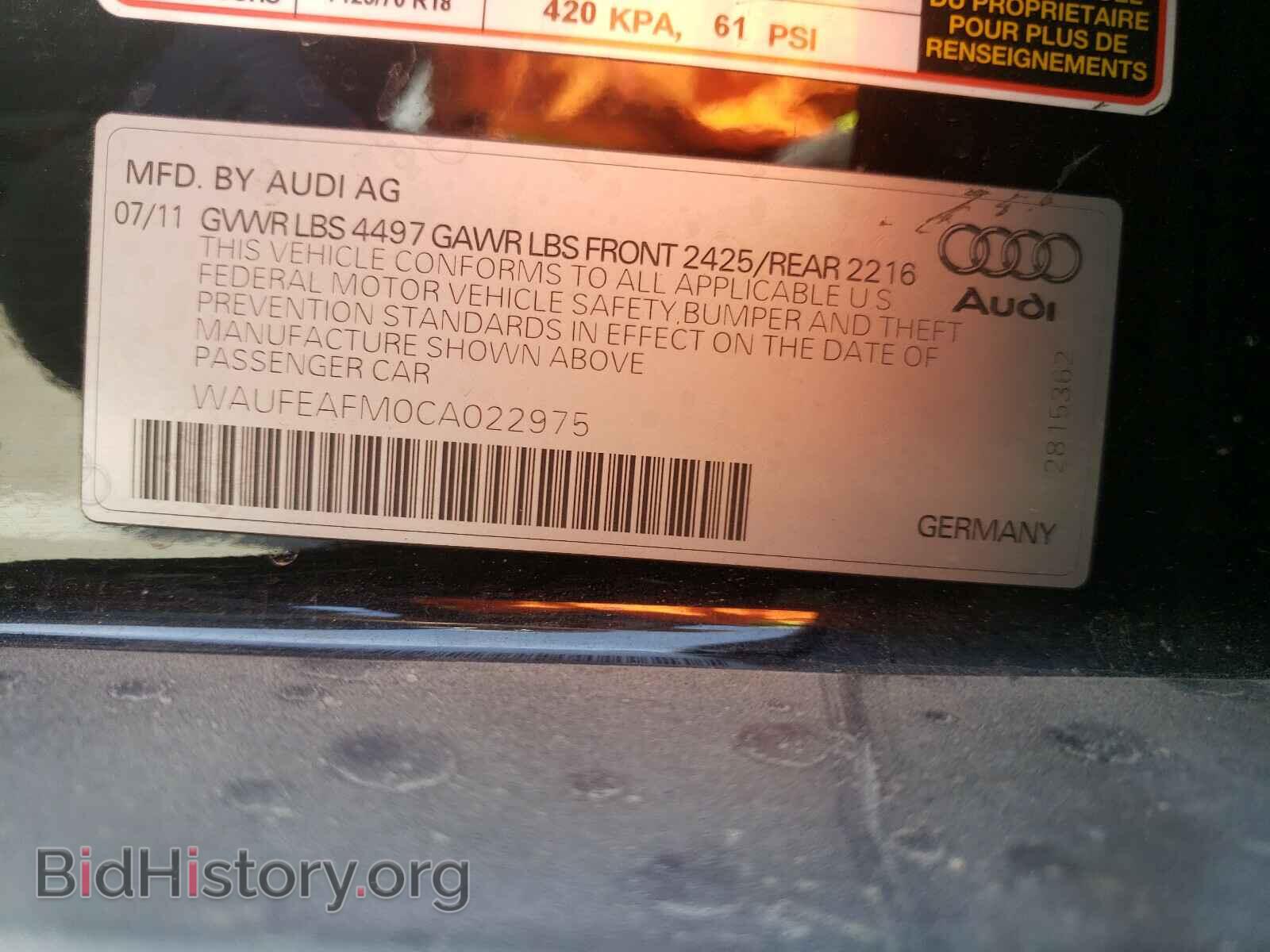 2012 AUDI A3 - VIN: WAUFEAFM0CA022975 - Photo 10