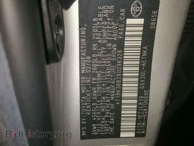 2008 TOYOTA AVALON - VIN: 4T1BK36B28U296328 - Фото 10