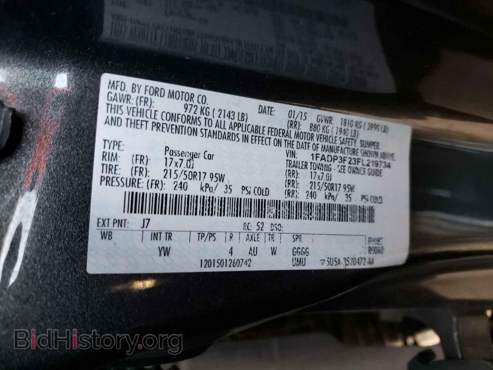 2015 FORD FOCUS - VIN: 1FADP3F23FL219734 - Фото 10