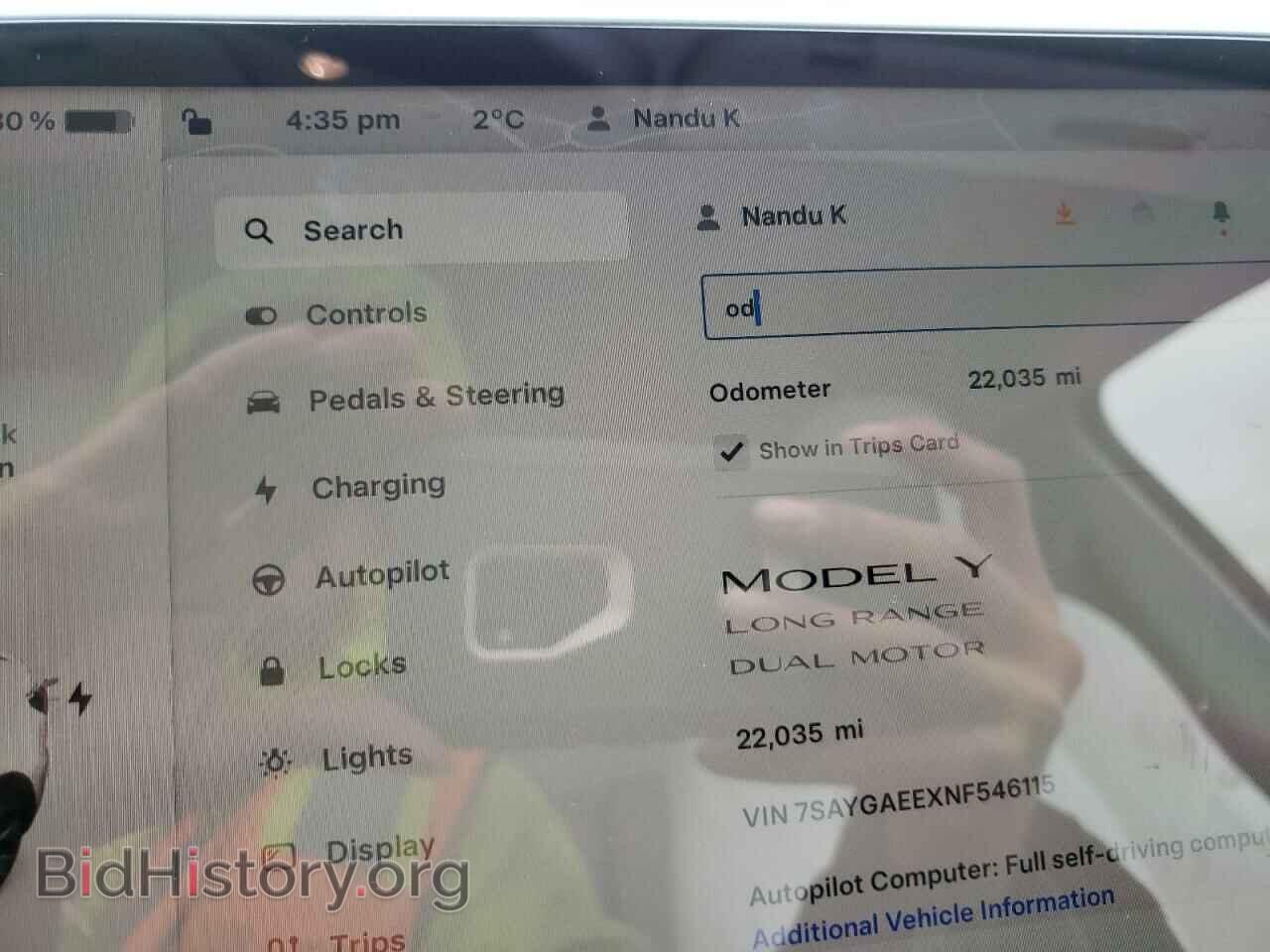 2022 TESLA MODEL Y - VIN: 7SAYGAEEXNF546115 - Фото 9