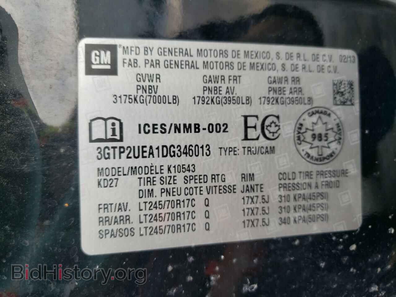 2013 GMC SIERRA - VIN: 3GTP2UEA1DG346013 - Фото 12