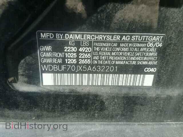 2005 MERCEDES-BENZ E - VIN: WDBUF70JX5A632201 - Photo 10