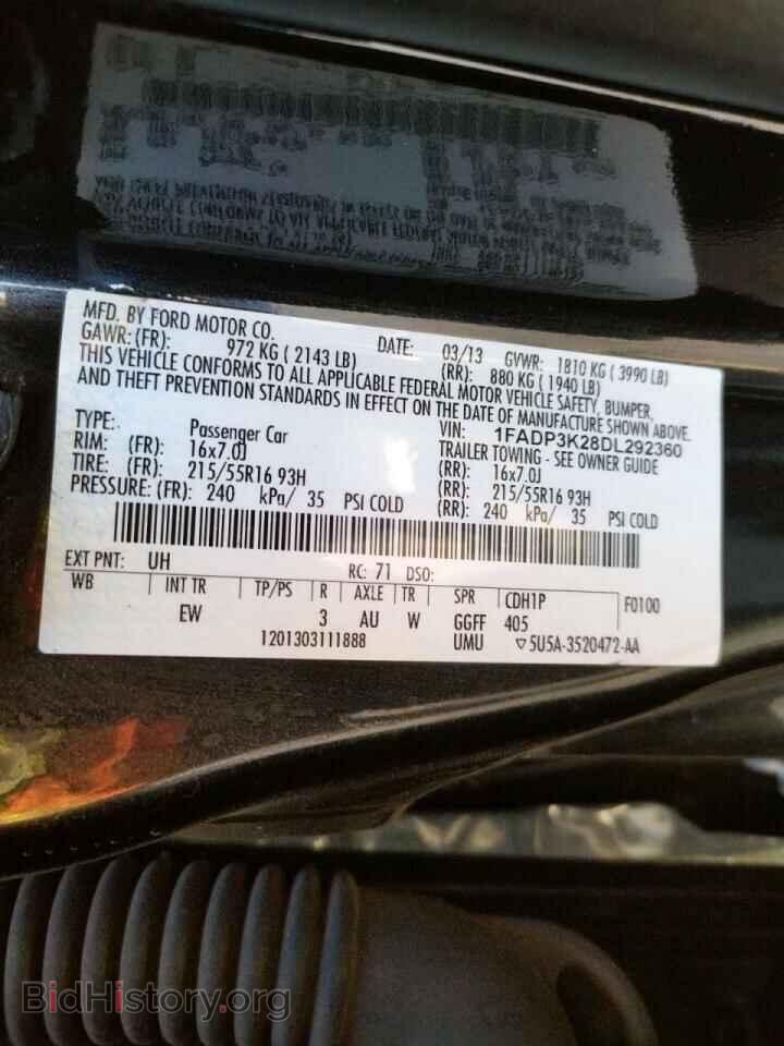 2013 FORD FOCUS - VIN: 1FADP3K28DL292360 - Фото 10
