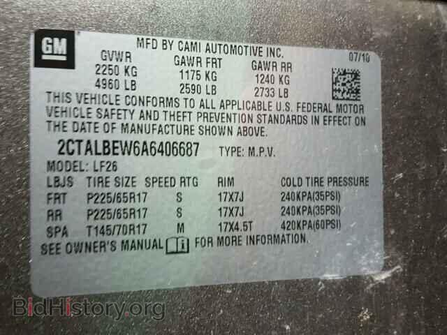 2010 GMC TERRAIN - VIN: 2CTALBEW6A6406687 - Фото 10