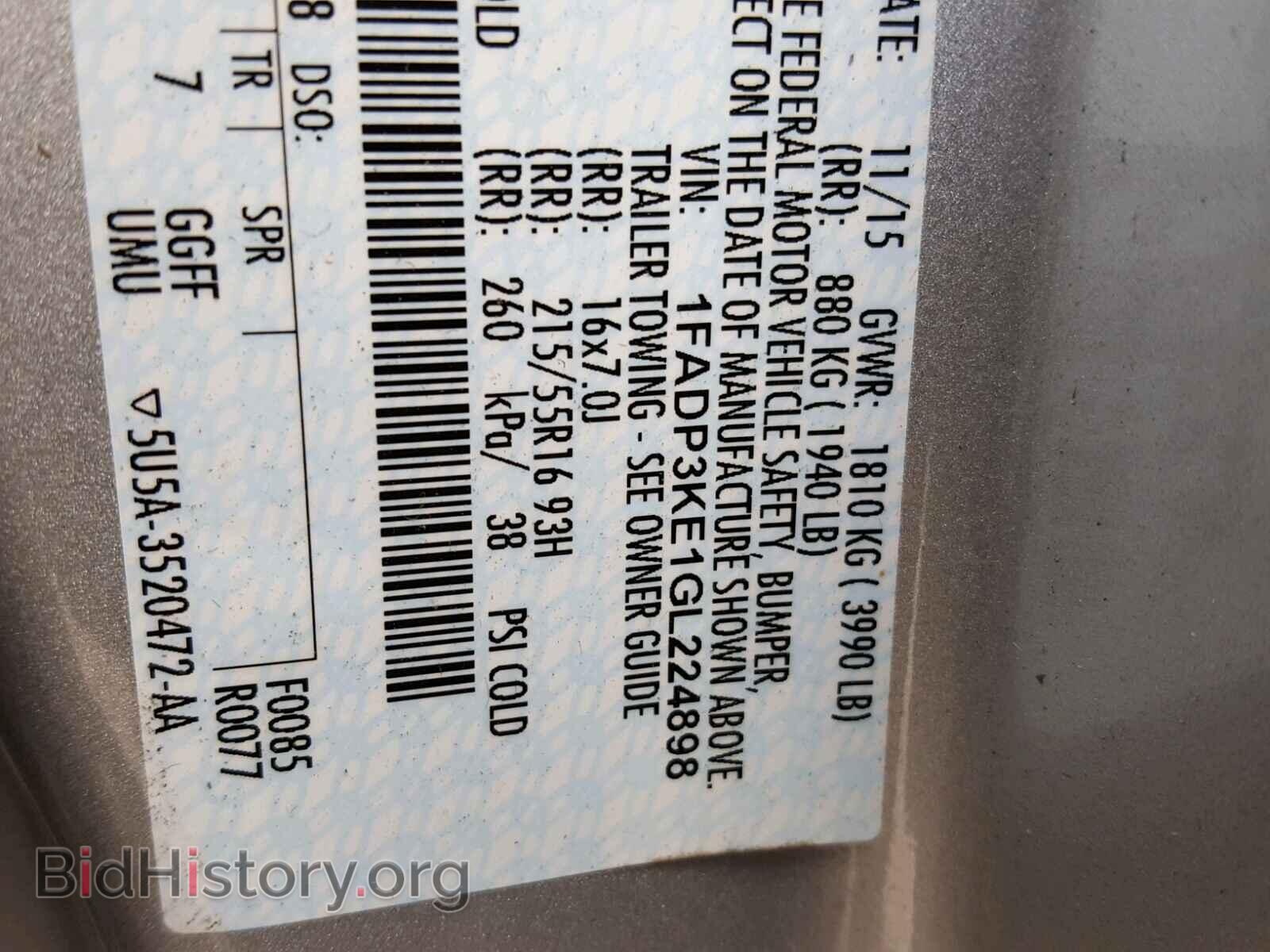 2016 FORD FOCUS - VIN: 1FADP3KE1GL224898 - Photo 10