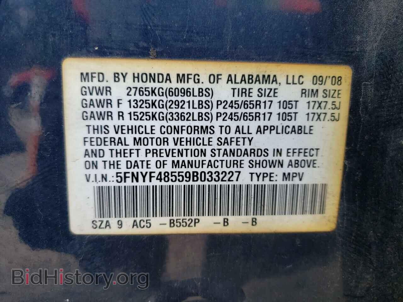 2009 HONDA PILOT - VIN: 5FNYF48559B033227 - Фото 10