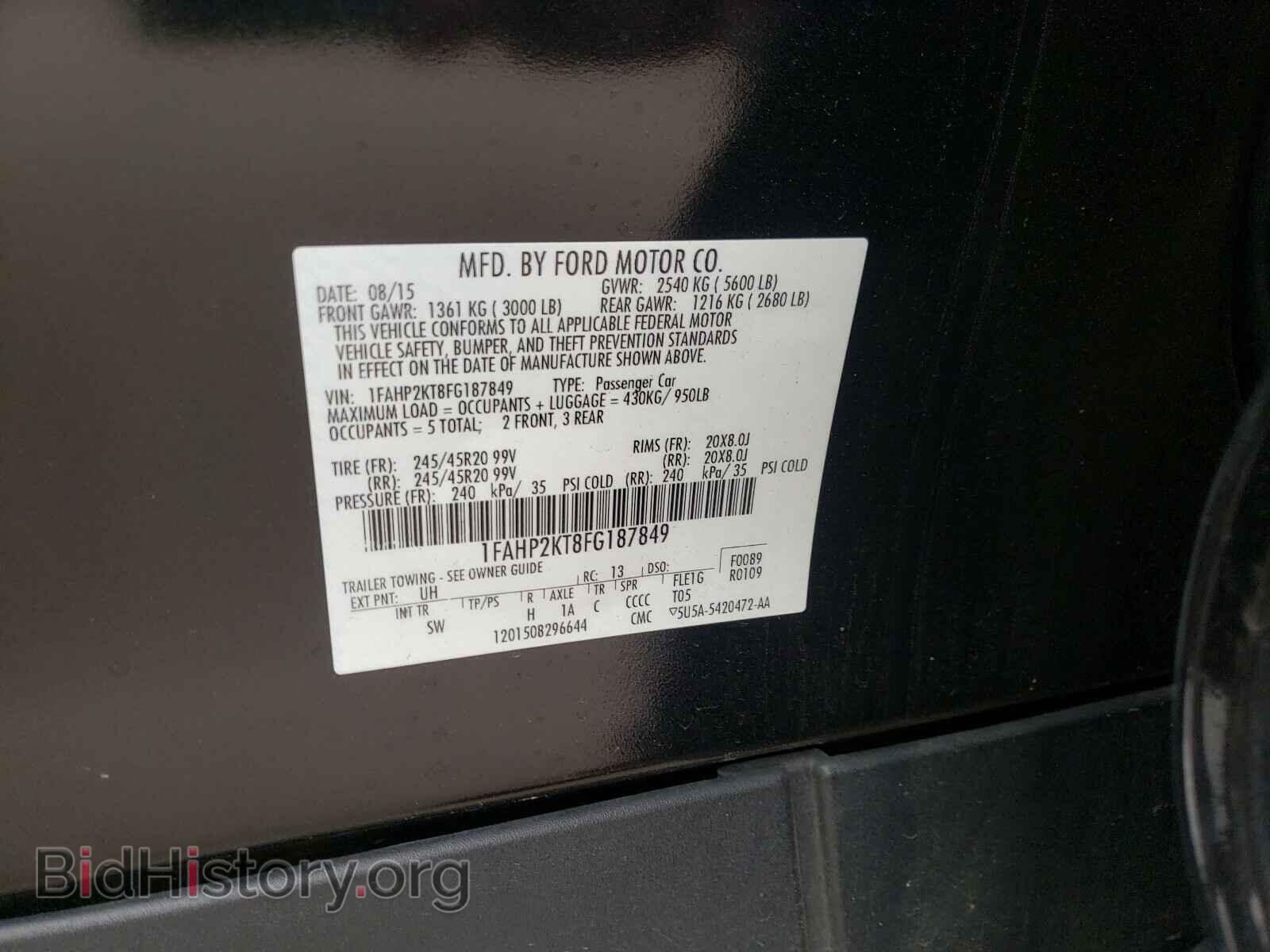 2015 FORD TAURUS - VIN: 1FAHP2KT8FG187849 - Photo 10