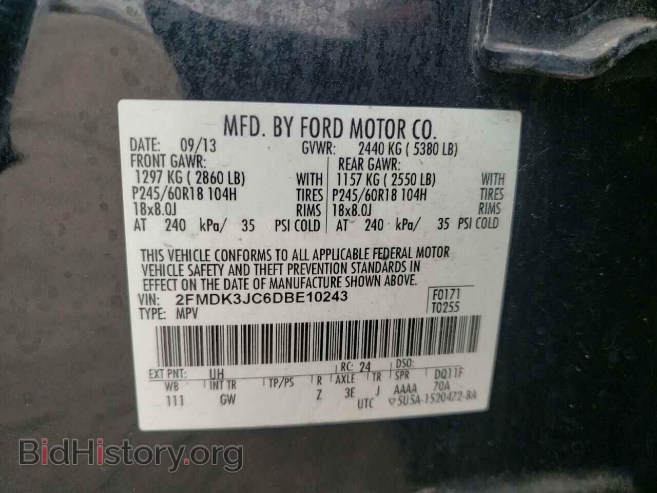2013 FORD EDGE - VIN: 2FMDK3JC6DBE10243 - Photo 14