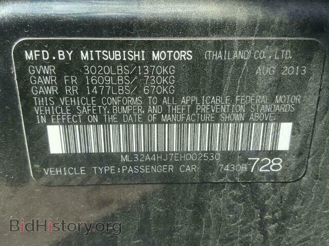 2014 MITSUBISHI MIRAGE - VIN: ML32A4HJ7EH002530 - Фото 10
