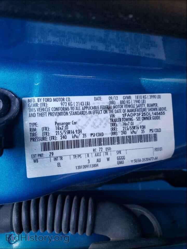 2013 FORD FOCUS - VIN: 1FADP3F25DL145455 - Фото 10