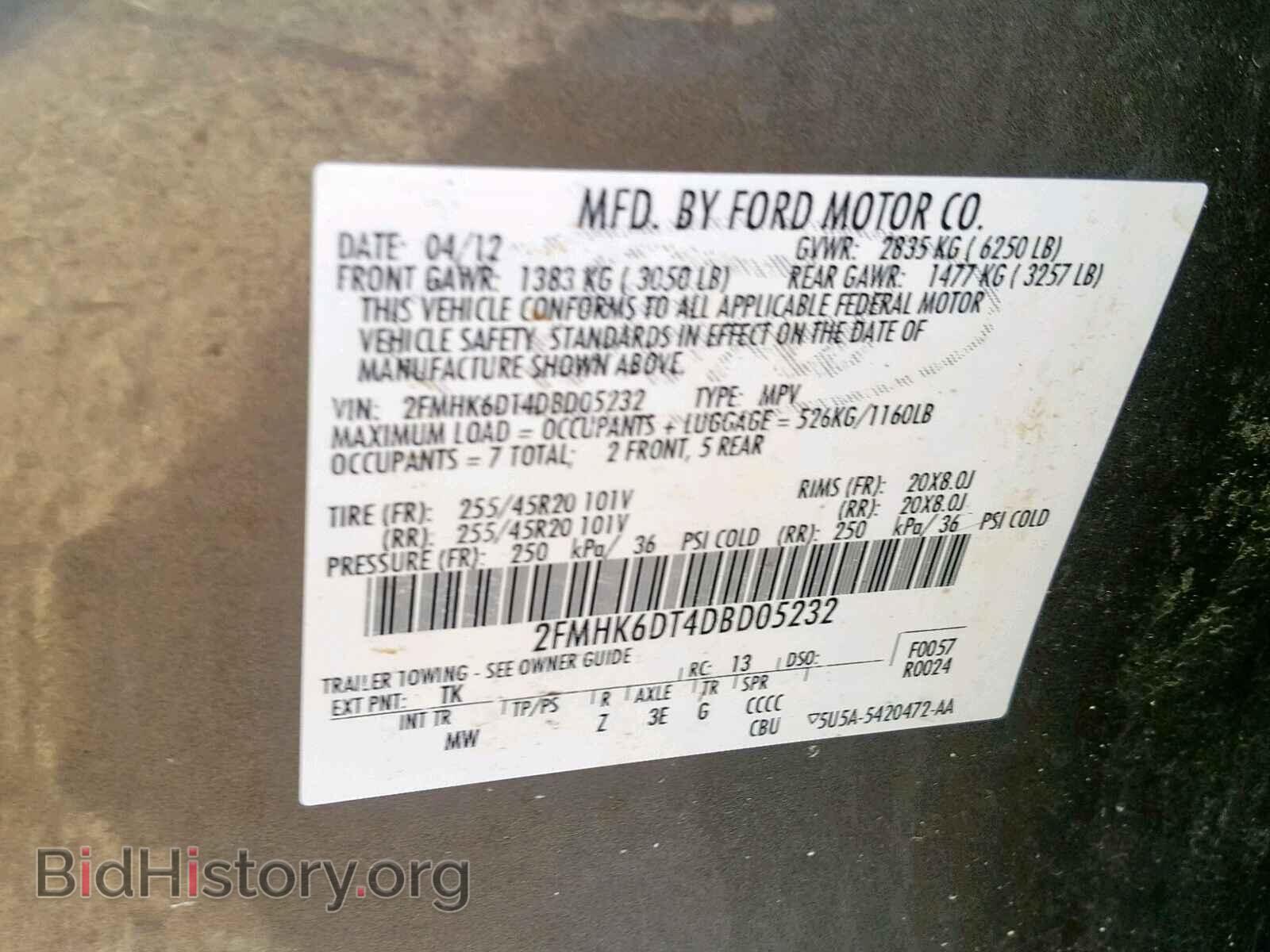 2013 FORD FLEX LIMIT - VIN: 2FMHK6DT4DBD05232 - Фото 10