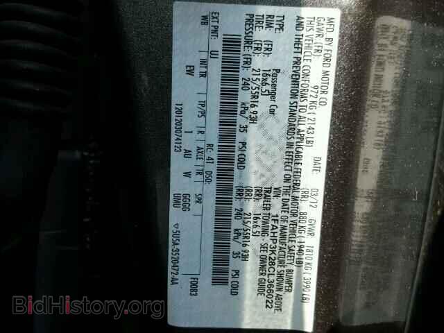 2012 FORD FOCUS - VIN: 1FAHP3K28CL366022 - Фото 10