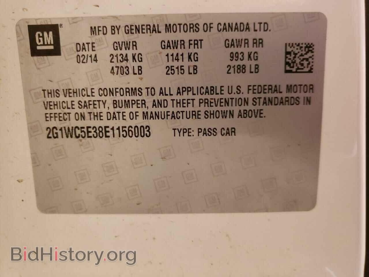 2014 CHEVROLET IMPALA - VIN: 2G1WC5E38E1156003 - Фото 13