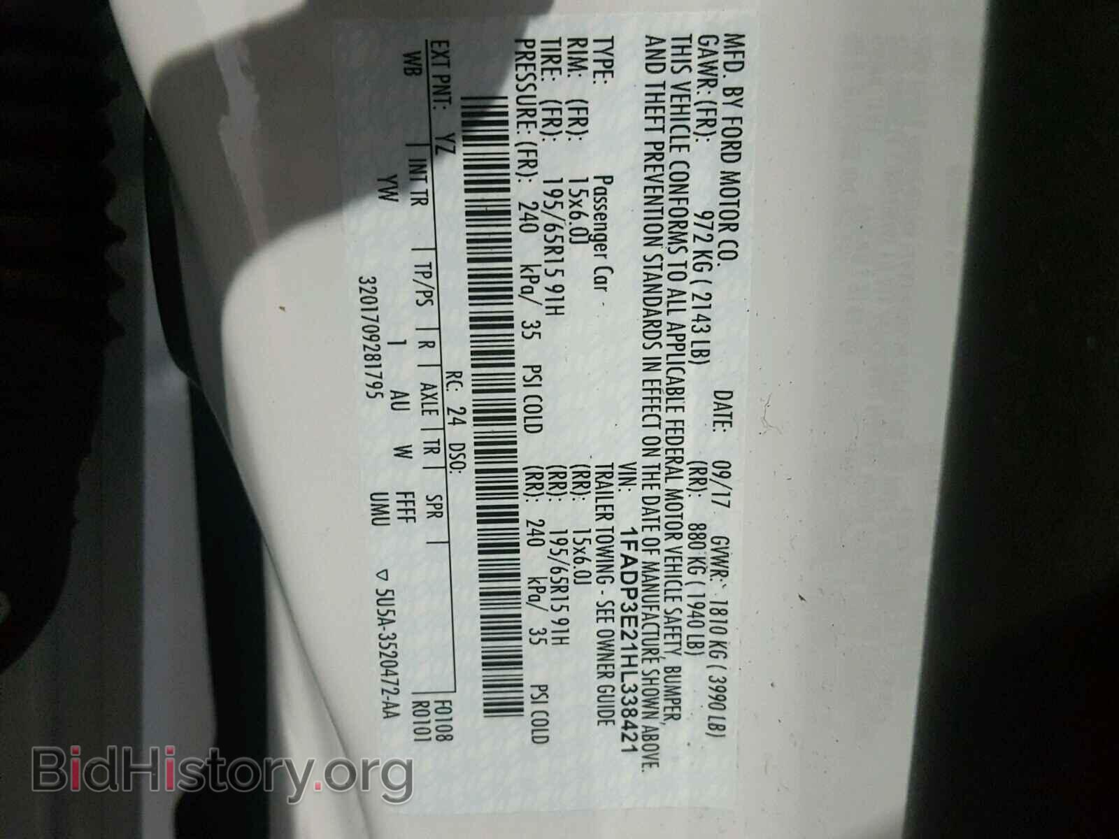2017 FORD FOCUS - VIN: 1FADP3E21HL338421 - Photo 10