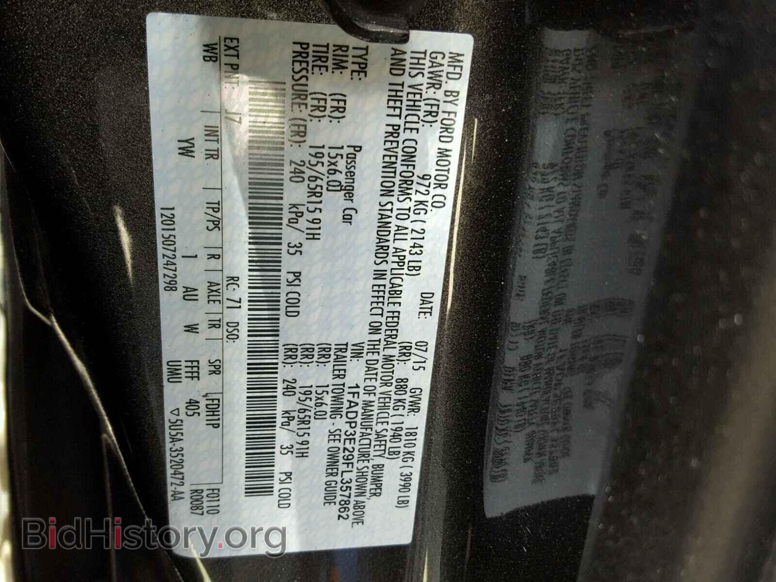 2015 FORD FOCUS - VIN: 1FADP3E29FL357862 - Фото 10