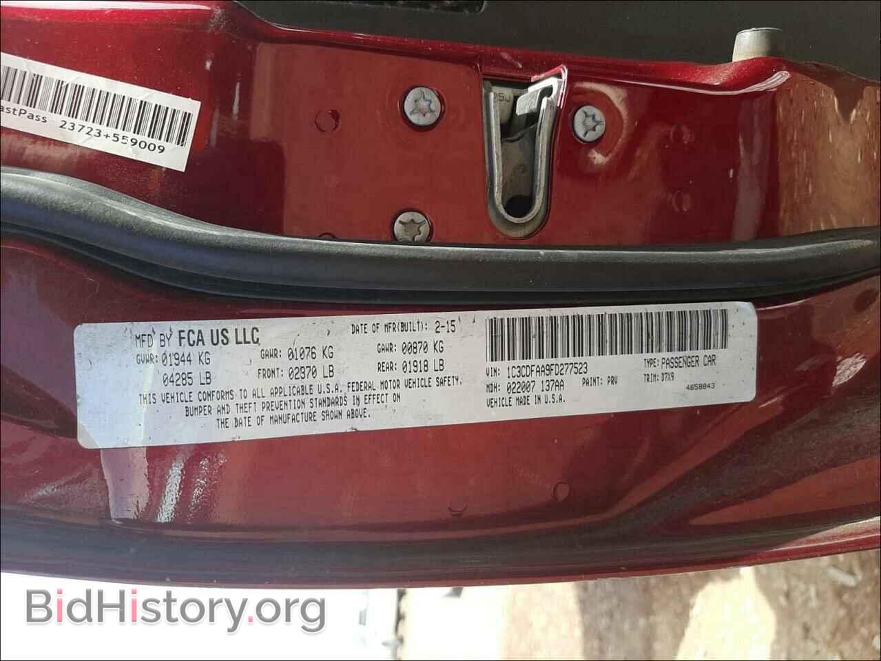 2015 DODGE DART - VIN: 1C3CDFAA9FD277523 - Фото 10