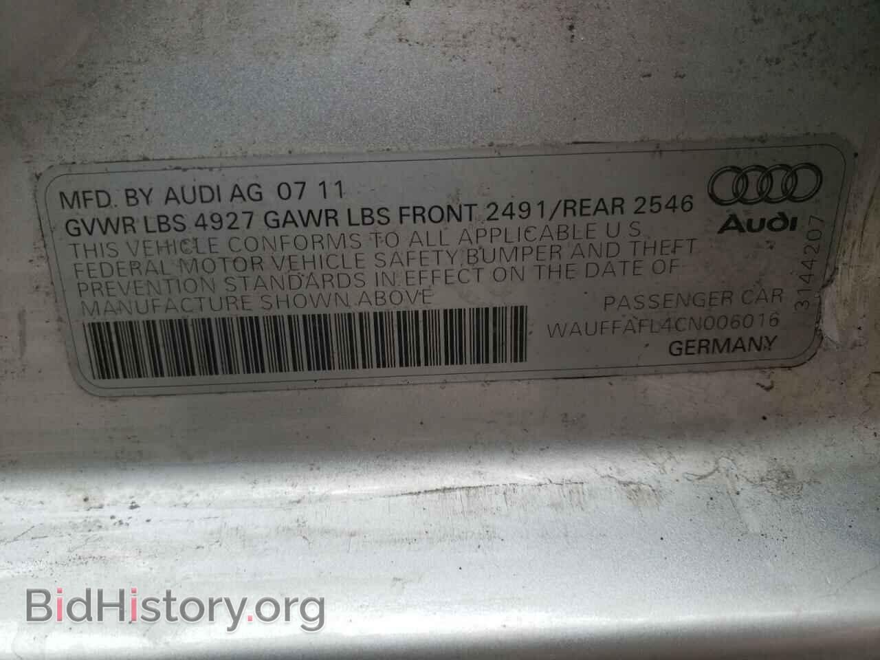 2012 AUDI A4 - VIN: WAUFFAFL4CN006016 - Фото 10