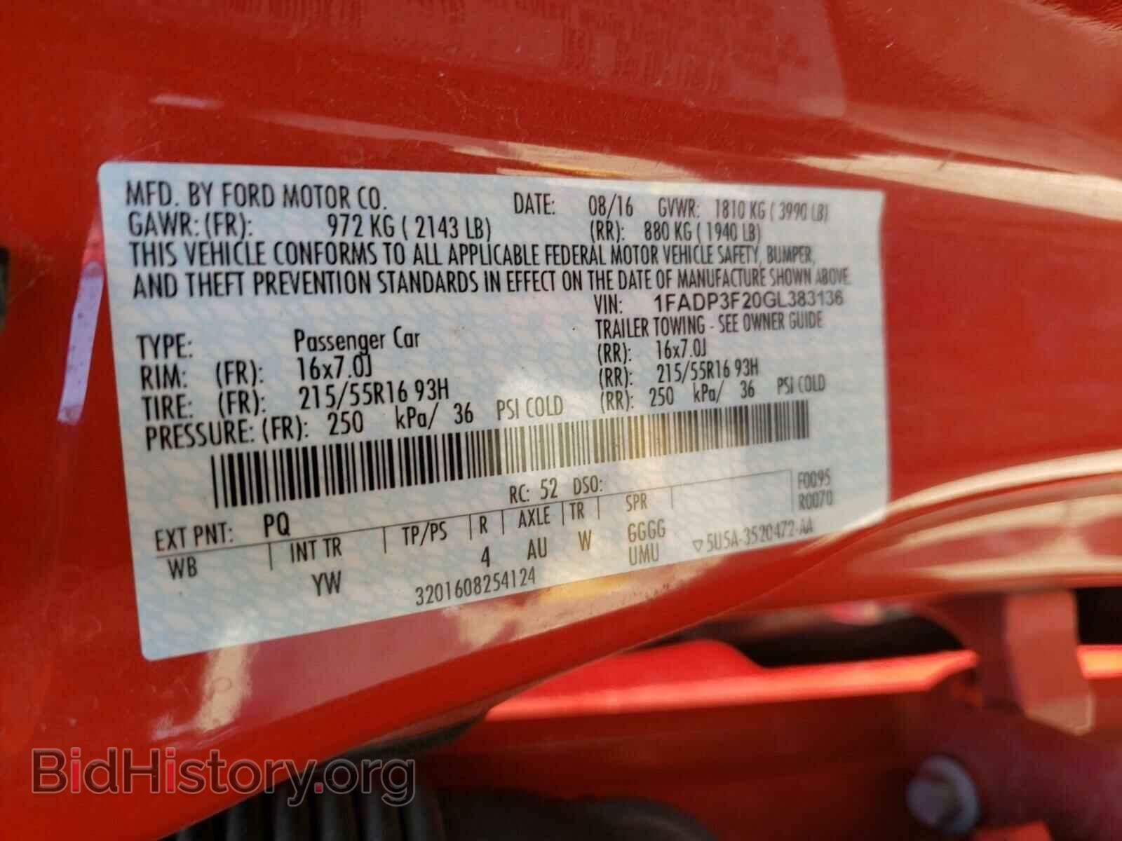 2016 FORD FOCUS - VIN: 1FADP3F20GL383136 - Фото 10