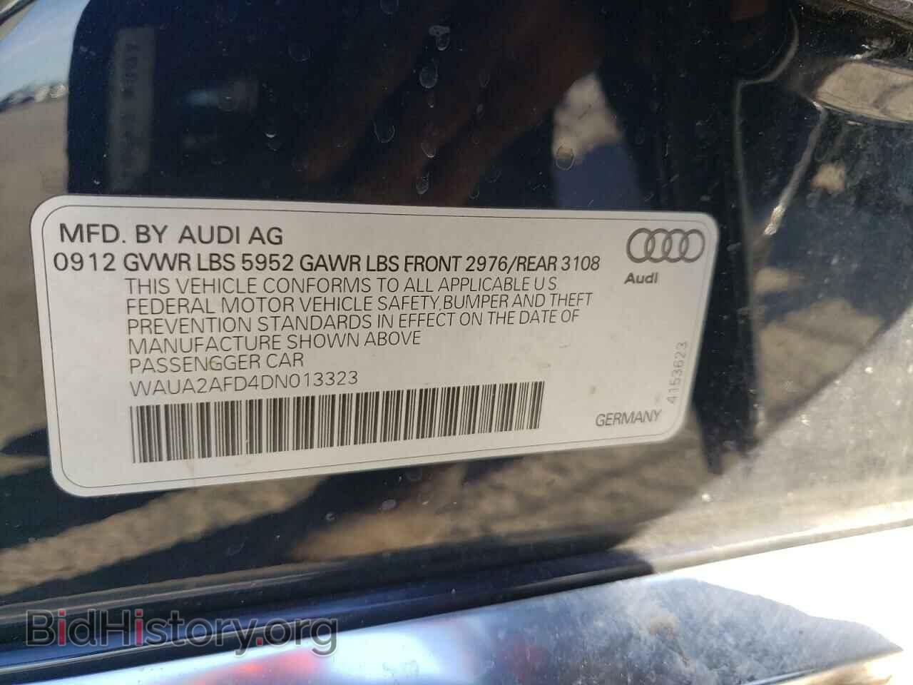 2013 AUDI A8 - VIN: WAUA2AFD4DN013323 - Фото 13
