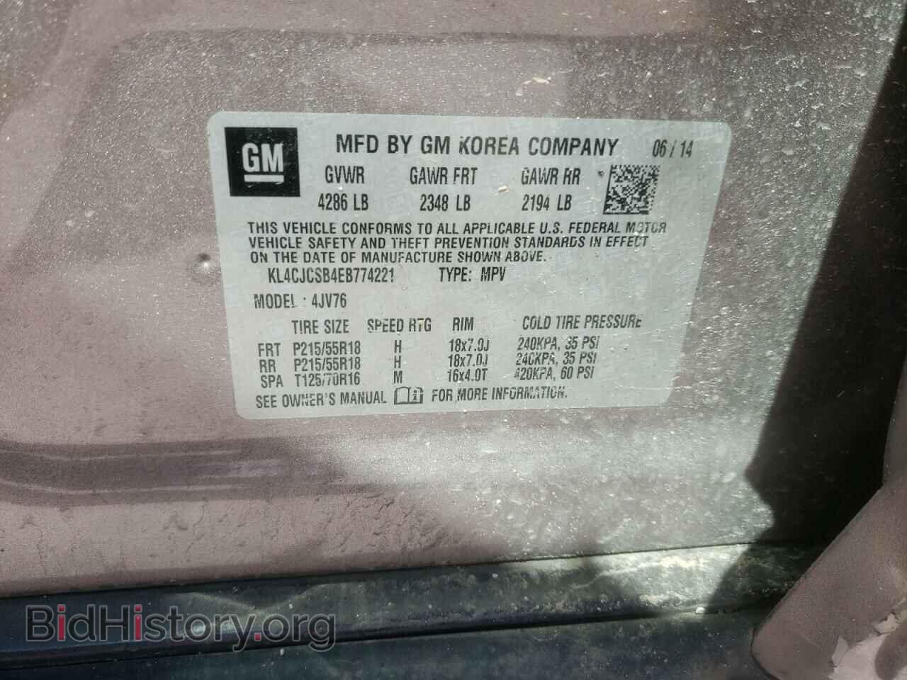 2014 BUICK ENCORE - VIN: KL4CJCSB4EB774221 - Фото 10