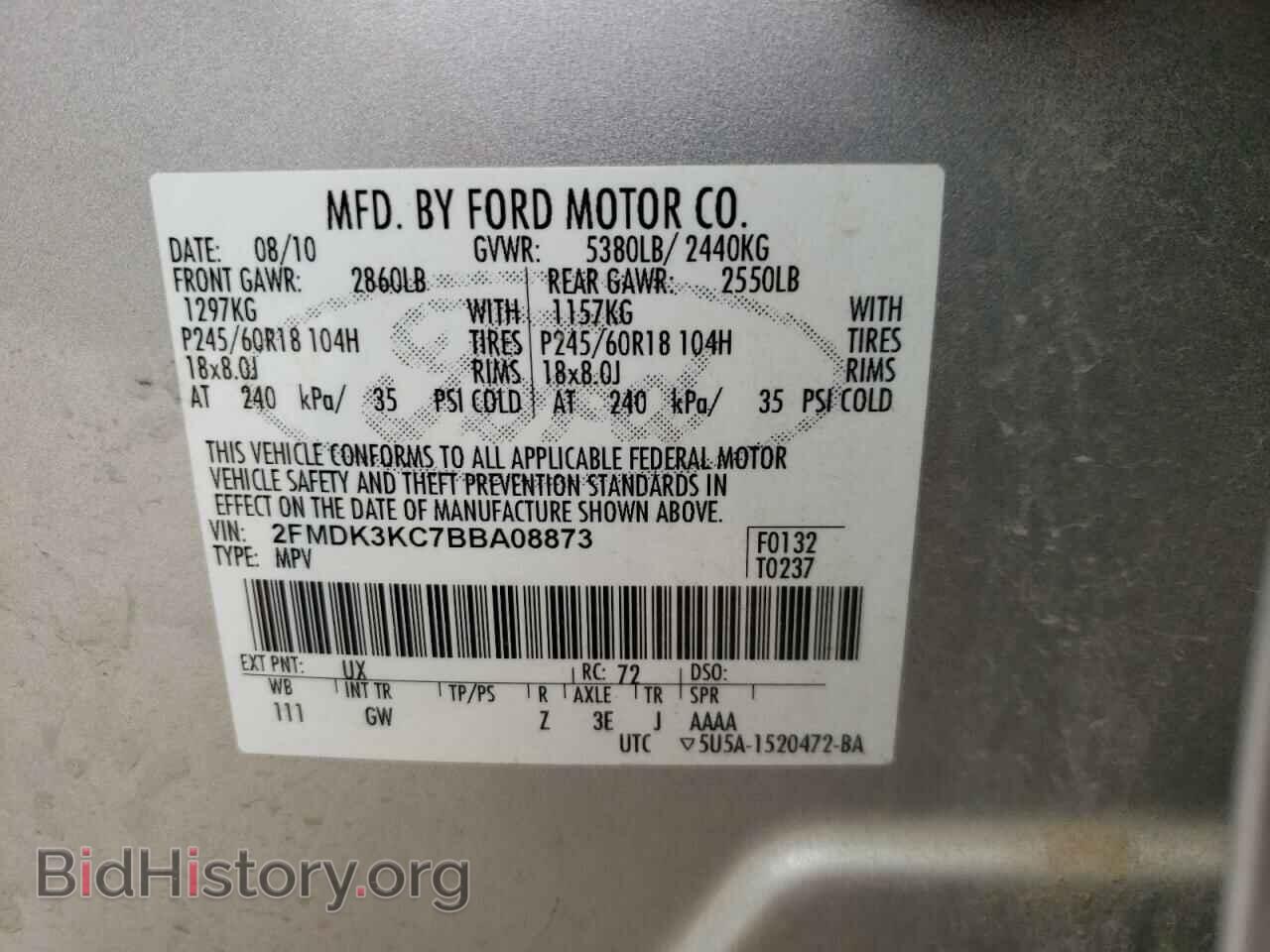 2011 FORD EDGE - VIN: 2FMDK3KC7BBA08873 - Photo 10