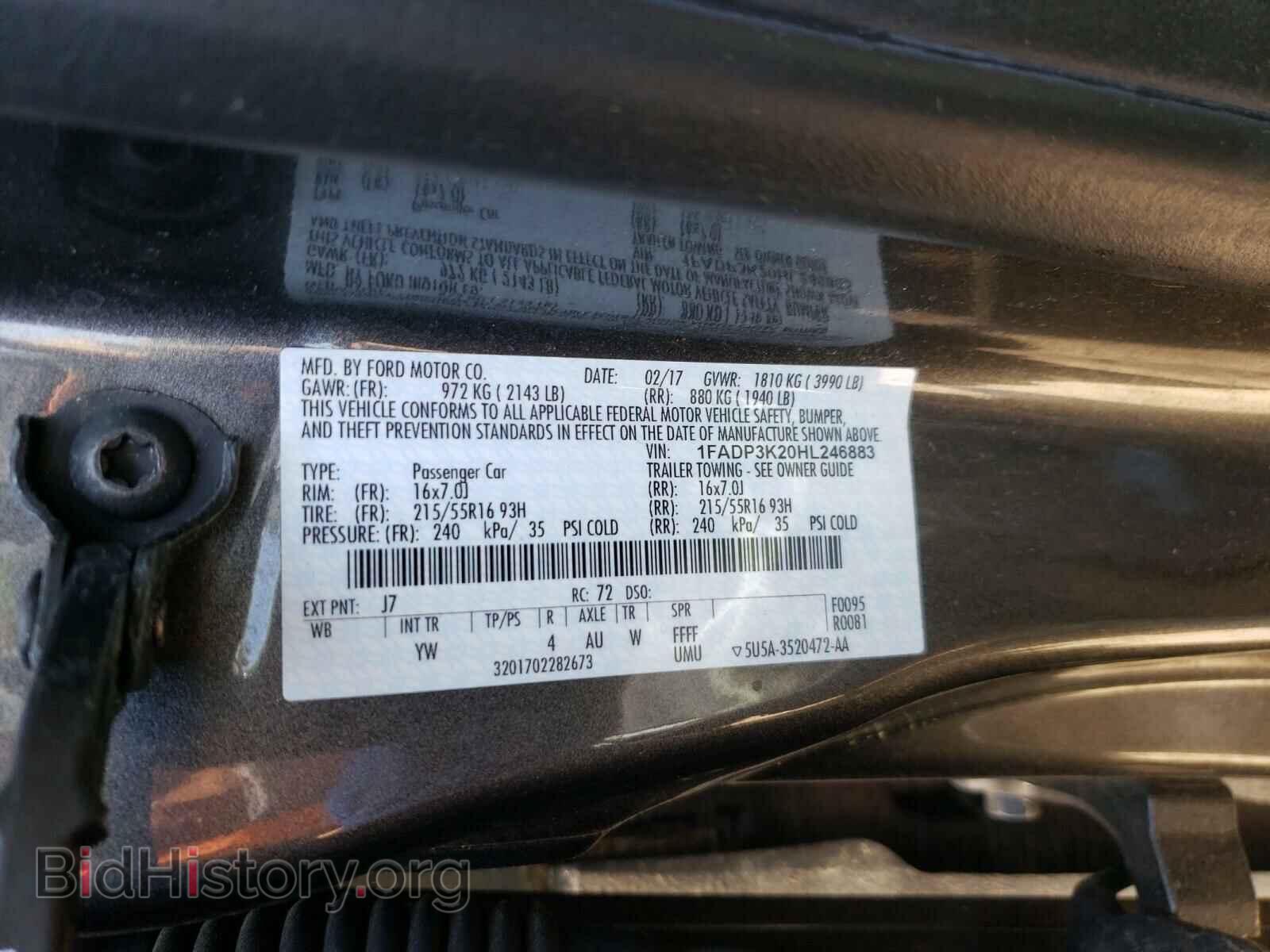 2017 FORD FOCUS - VIN: 1FADP3K20HL246883 - Фото 10