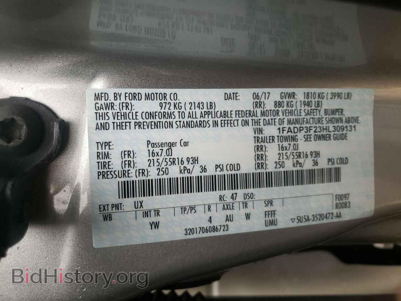 2017 FORD FOCUS - VIN: 1FADP3F23HL309131 - Фото 10
