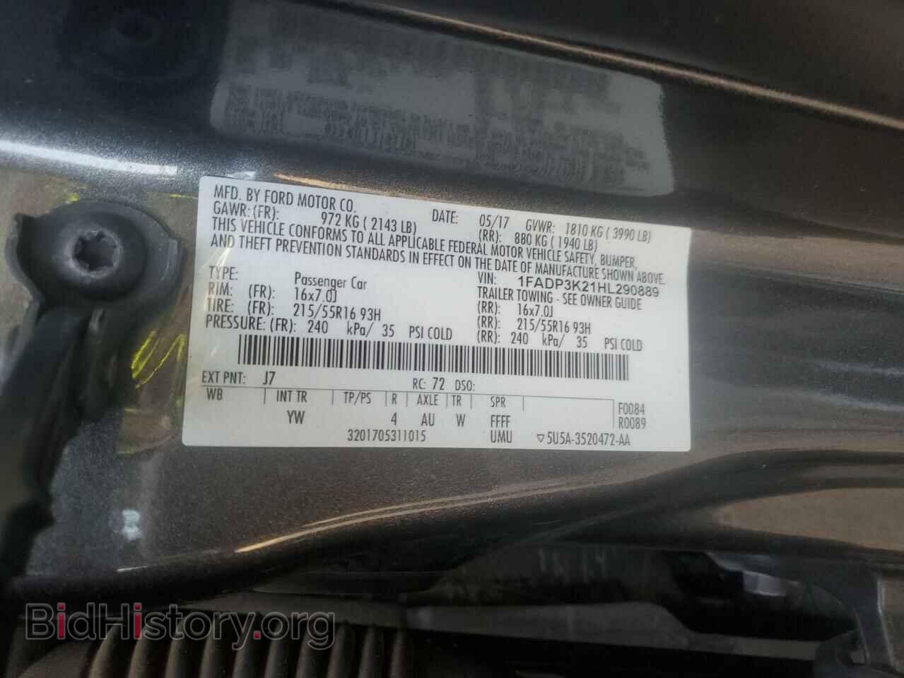2017 FORD FOCUS - VIN: 1FADP3K21HL290889 - Фото 12