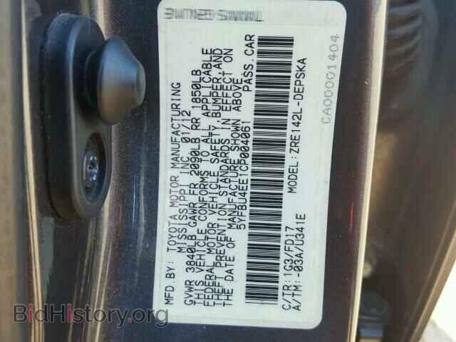 2012 TOYOTA COROLLA - VIN: 5YFBU4EE1CP004061 - Фото 10