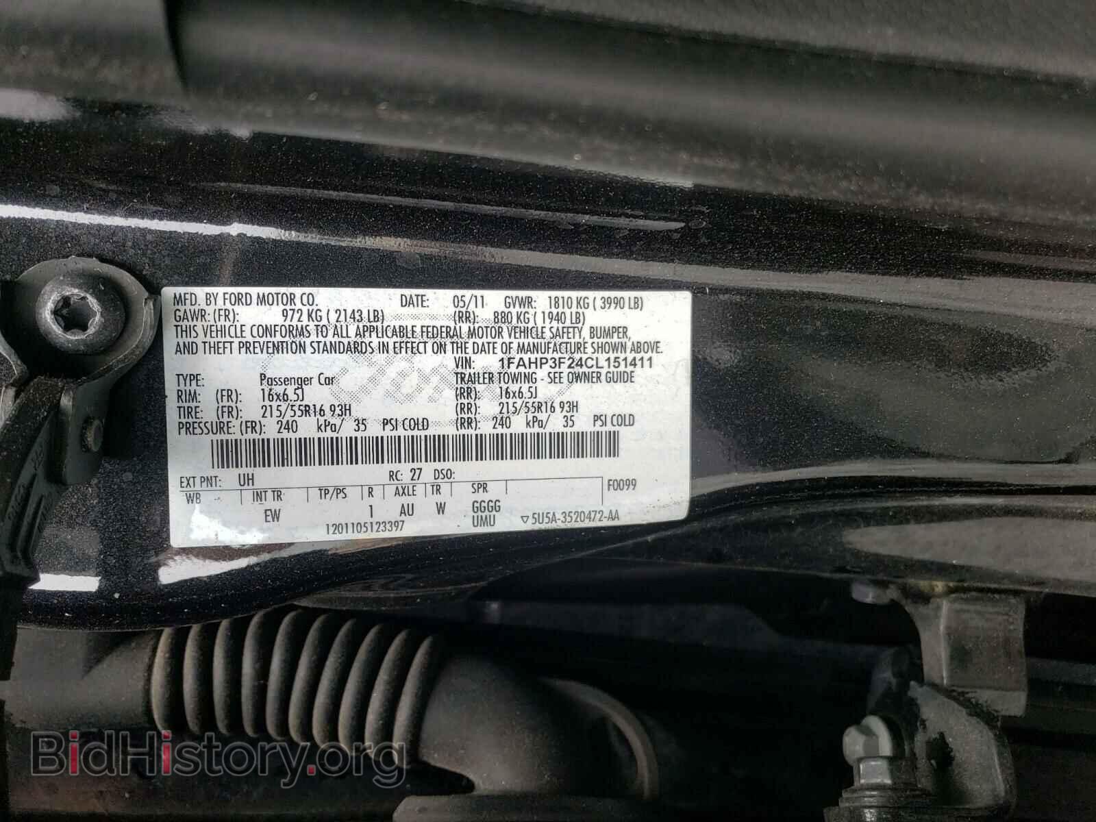 2012 FORD FOCUS - VIN: 1FAHP3F24CL151411 - Фото 10